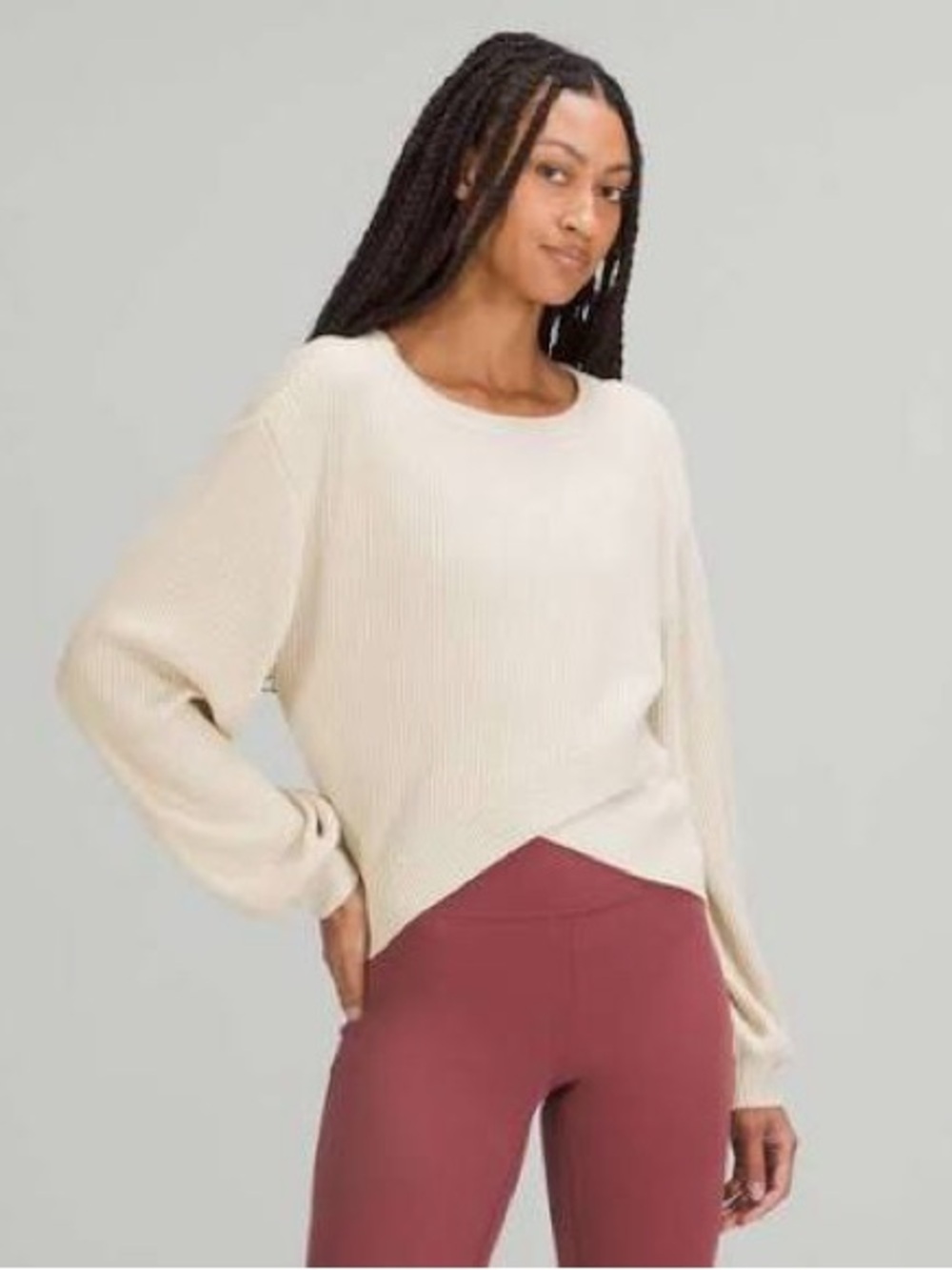 lululemon athletica Reversible Cross Crewneck Sweater Size 6